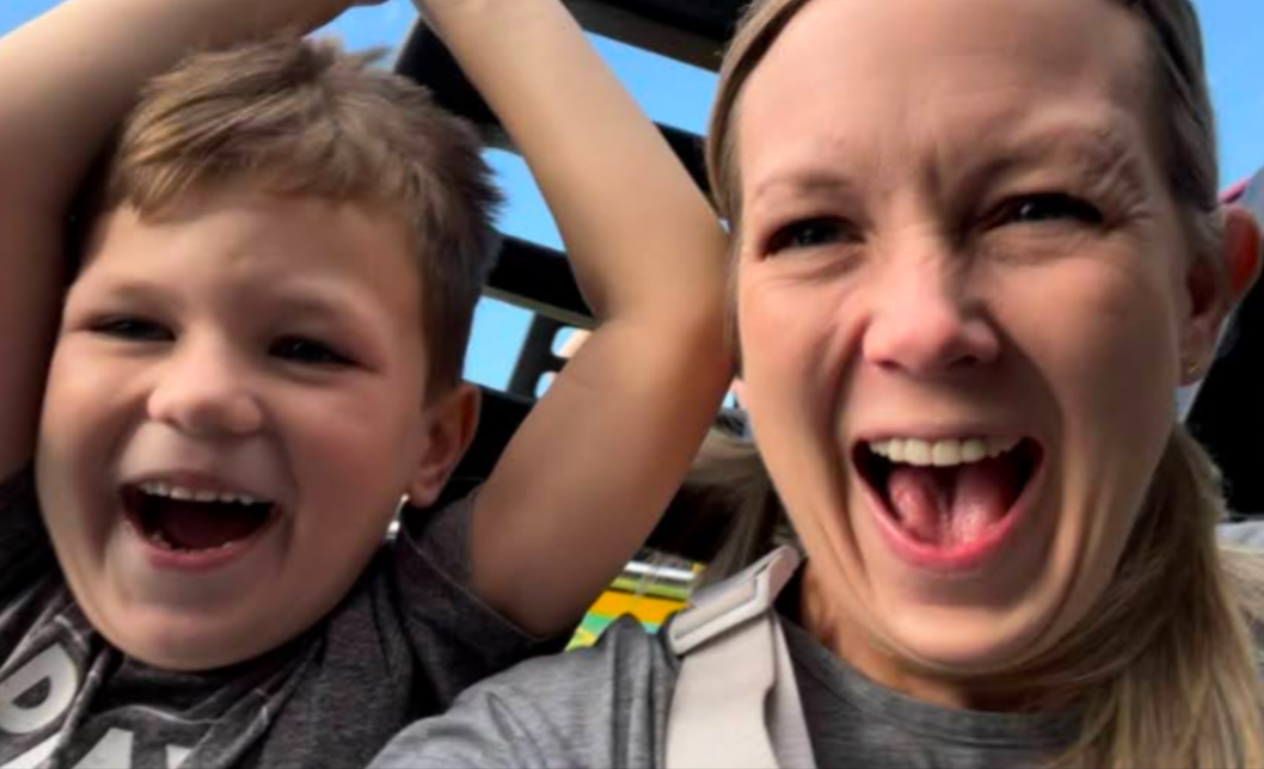 Travelmation Tiffany on a roller coaster